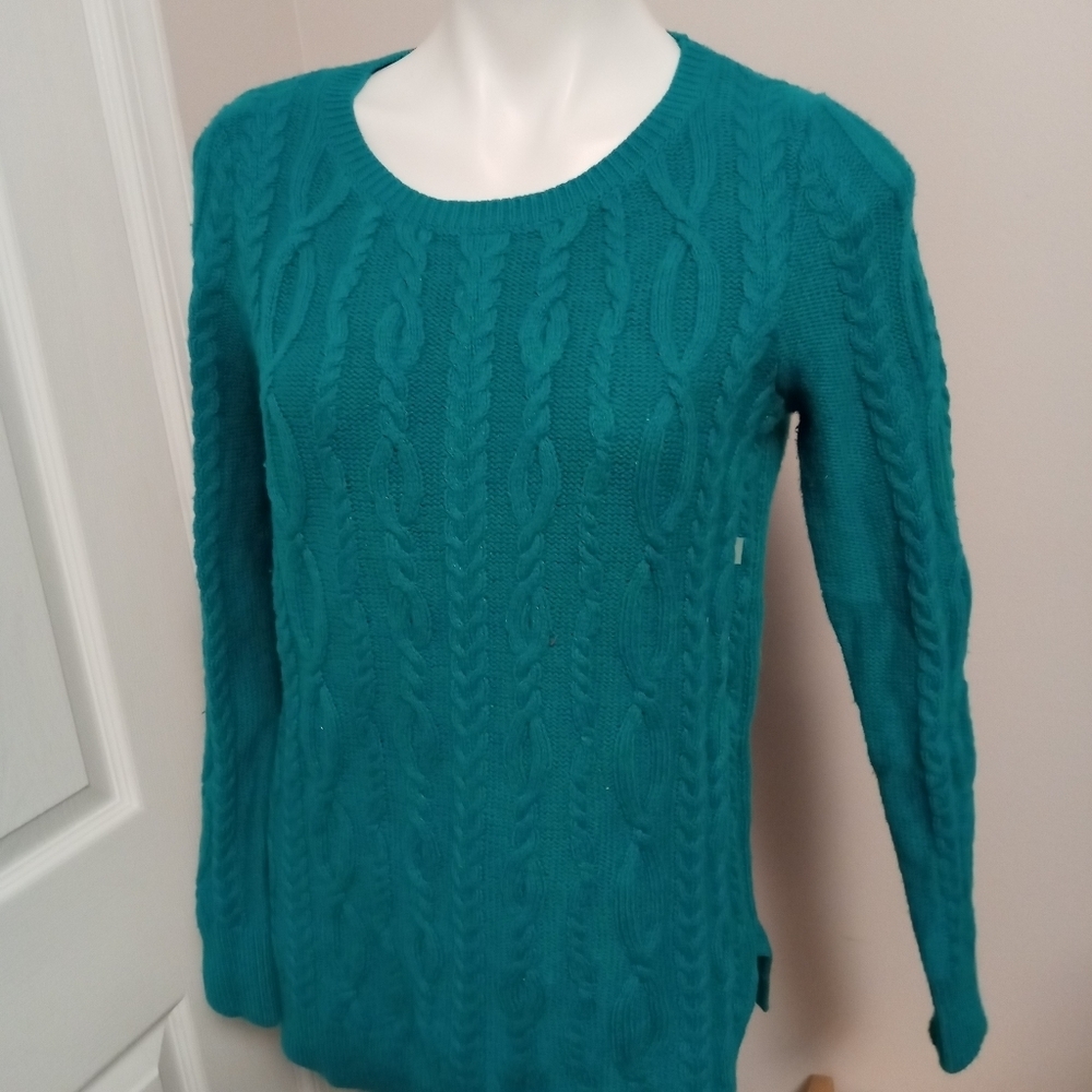 NWOT LOFT teal long sweater